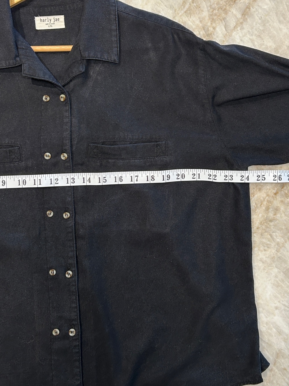 Harly Jae House Blouse L/XL Black 100% Raw Silk Canadian Designer 🇨🇦 - Picture 5 of 7